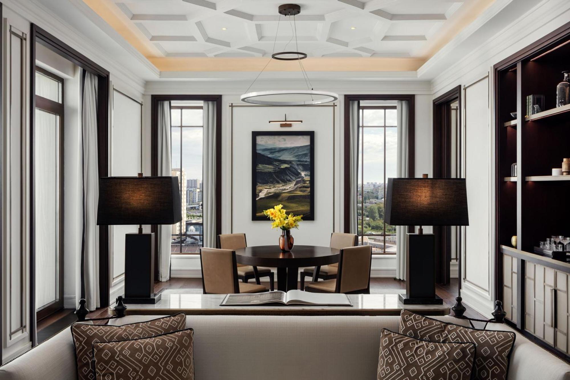 The St. Regis Astana Exterior foto A living room at The Ritz-Carlton, Boston